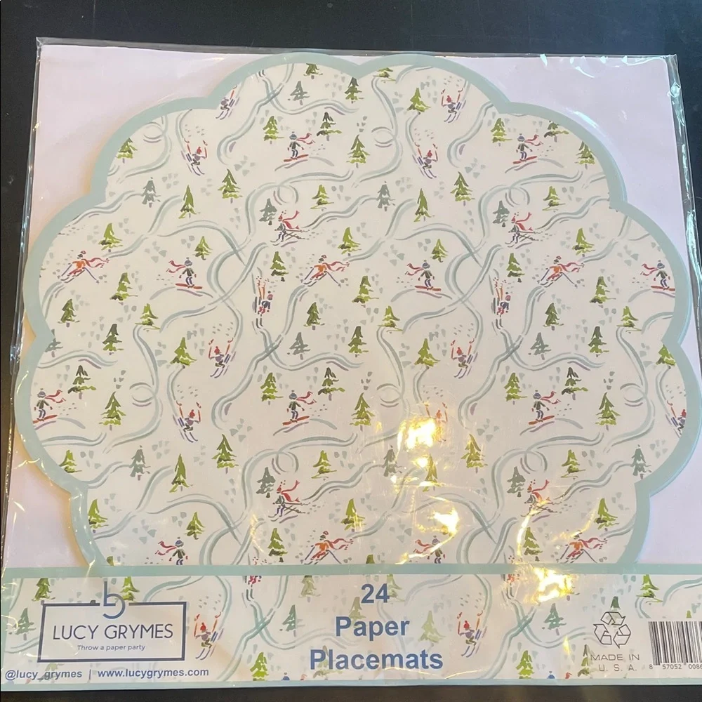 Ski-Themed Paper Placemats set of 24 new